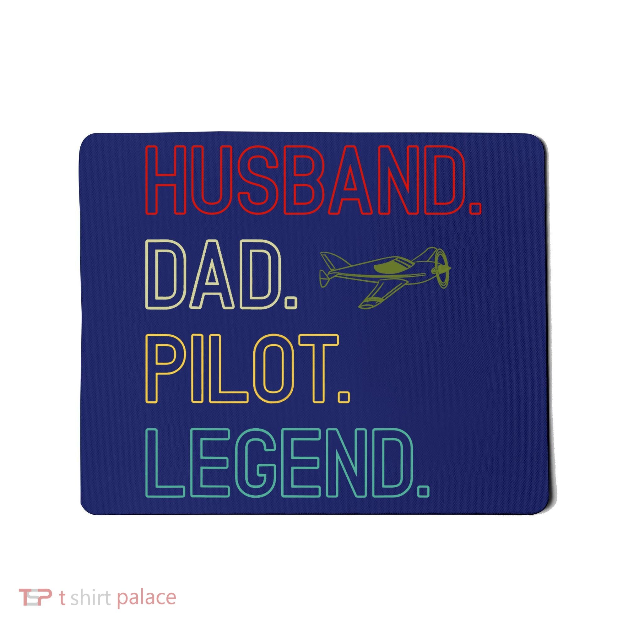 Husband Dad Pilot Legend Retro Pilot Dad Mousepad