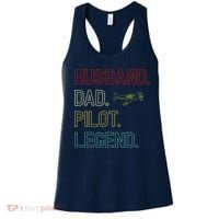 Husband Dad Pilot Legend Retro Pilot Dad Women's Tank Top thumb 0