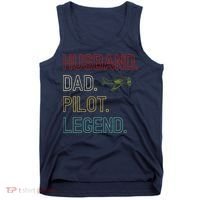Husband Dad Pilot Legend Retro Pilot Dad Tank Top thumb 0