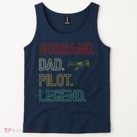 Husband Dad Pilot Legend Retro Pilot Dad Tank Top thumb 2
