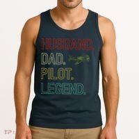 Husband Dad Pilot Legend Retro Pilot Dad Tank Top thumb 3