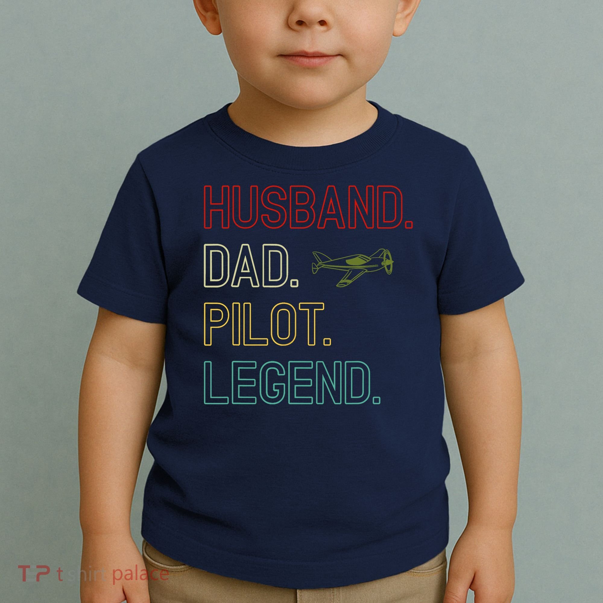 Husband Dad Pilot Legend Retro Pilot Dad Toddler T-Shirt