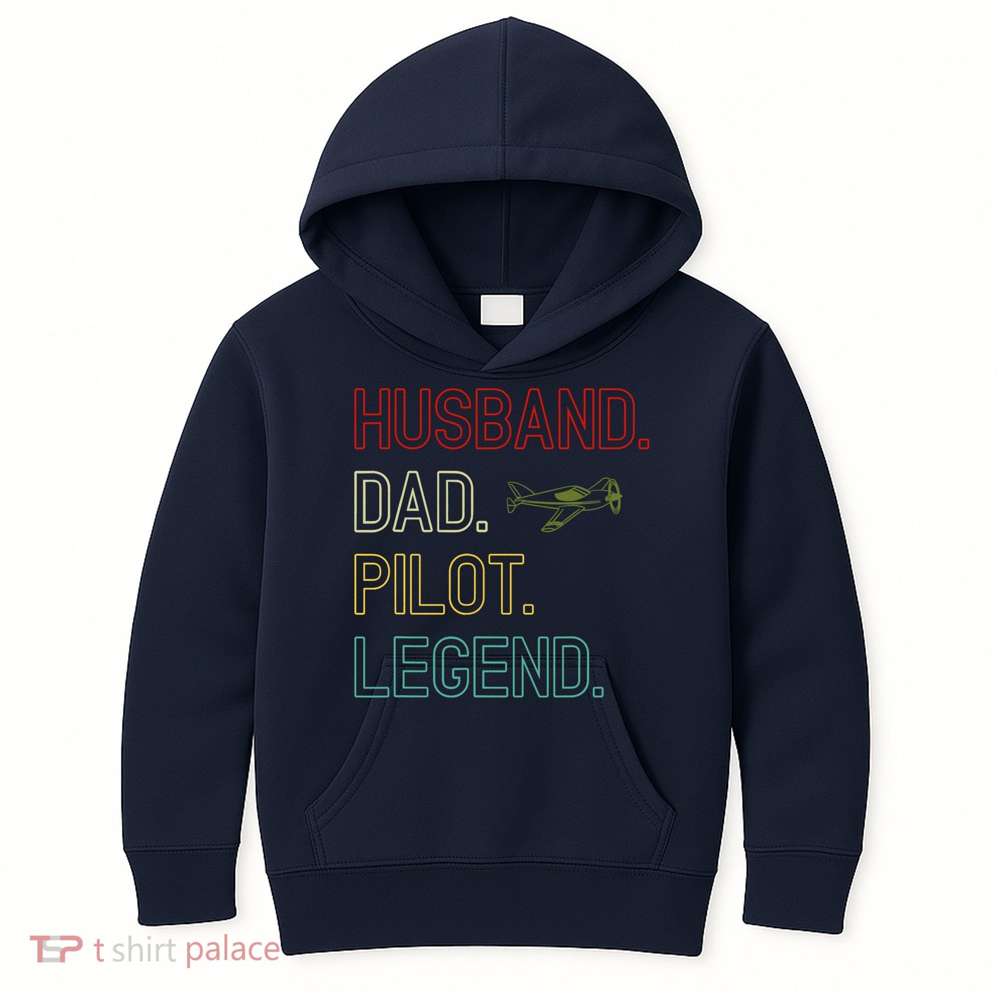 Husband Dad Pilot Legend Retro Pilot Dad Kids Hoodie