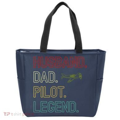 Husband Dad Pilot Legend Retro Pilot Dad Tote Bag