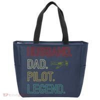 Husband Dad Pilot Legend Retro Pilot Dad Tote Bag thumb 0