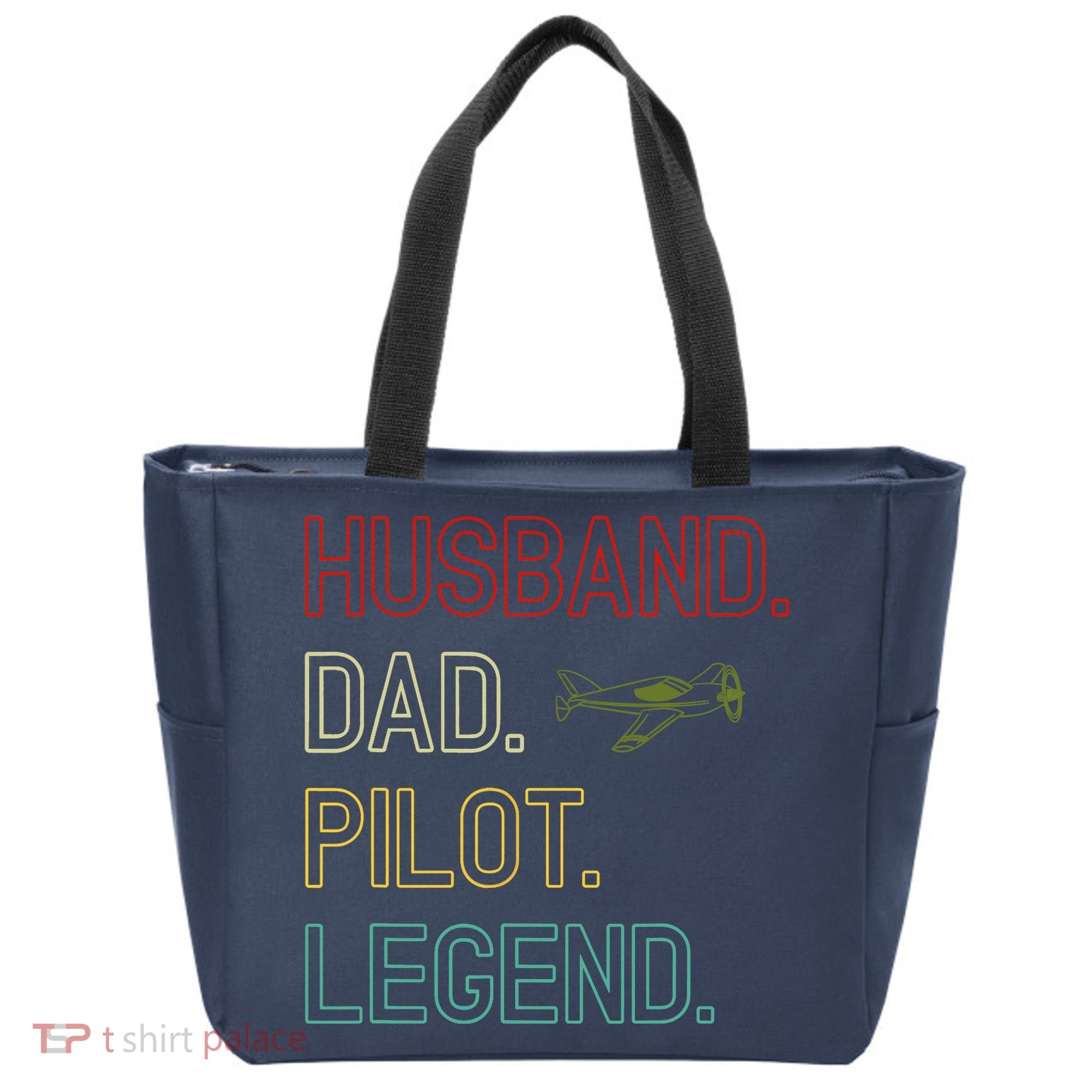 Husband Dad Pilot Legend Retro Pilot Dad Tote Bag