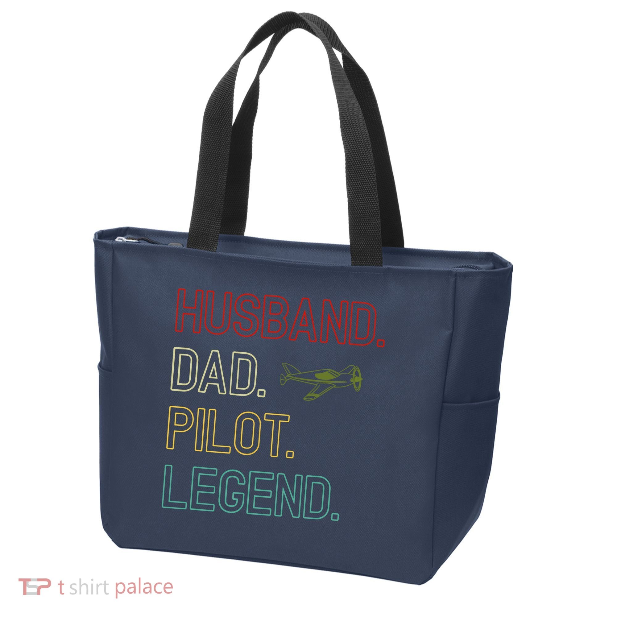 Husband Dad Pilot Legend Retro Pilot Dad Tote Bag