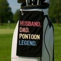 Husband Dad Pontoon Legend Golf Towel thumb 2