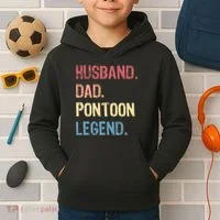 Husband Dad Pontoon Legend Kids Hoodie thumb 2