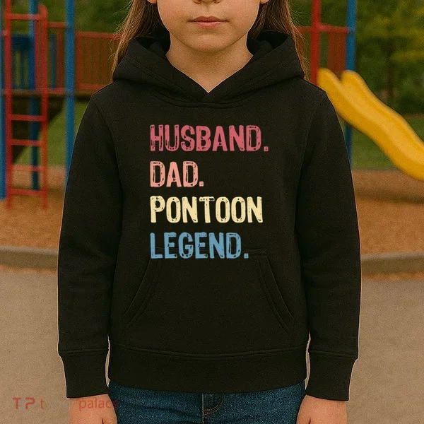 Husband Dad Pontoon Legend Kids Hoodie