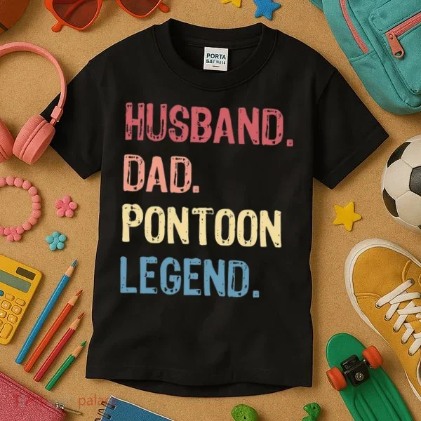 Husband Dad Pontoon Legend Kids T-Shirt
