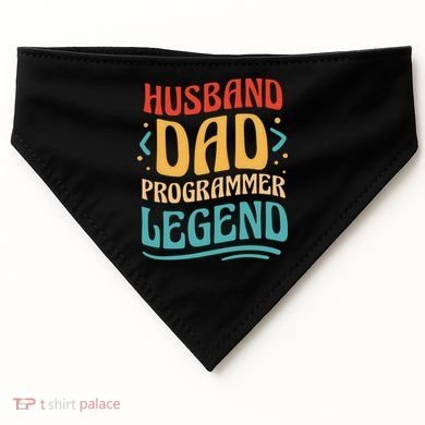 Husband Dad Programmer Legend USA-Made Doggie Bandana