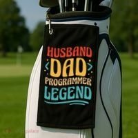 Husband Dad Programmer Legend Golf Towel thumb 2