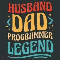 Husband Dad Programmer Legend Button thumb 1