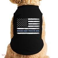 Husband Daddy Protector Hero Fathers Day American Flag Dad Cool Gift Doggie Tank thumb 0
