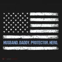 Husband Daddy Protector Hero Fathers Day American Flag Dad Cool Gift Backpack thumb 2