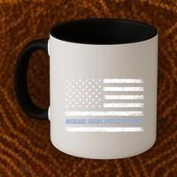 Husband Daddy Protector Hero Fathers Day American Flag Dad Cool Gift Coffee Mug thumb 2