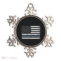 Husband Daddy Protector Hero Fathers Day American Flag Dad Cool Gift Ornament thumb 0