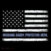 Husband Daddy Protector Hero Fathers Day American Flag Dad Cool Gift Ornament thumb 1