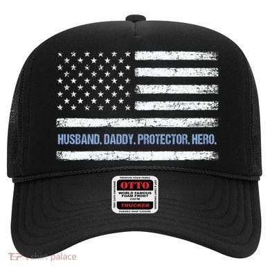 Husband Daddy Protector Hero Fathers Day American Flag Dad Cool Gift Hat