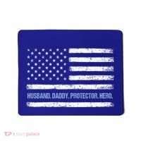 Husband Daddy Protector Hero Fathers Day American Flag Dad Cool Gift Mousepad thumb 0