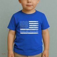 Husband Daddy Protector Hero Fathers Day American Flag Dad Cool Gift Toddler T-Shirt thumb 2