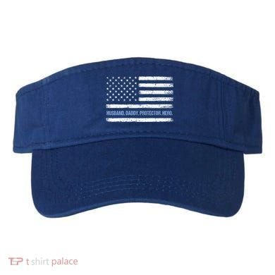 Husband Daddy Protector Hero Fathers Day American Flag Dad Cool Gift Visor