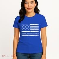 Husband Daddy Protector Hero Fathers Day American Flag Dad Cool Gift Women's T-Shirt thumb 4
