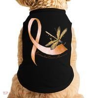 Hippie Dragonfly Peach Ribbon Endometrial Cancer Awareness Doggie Tank thumb 0