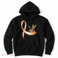 Hippie Dragonfly Peach Ribbon Endometrial Cancer Awareness Hoodie thumb 0