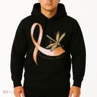 Hippie Dragonfly Peach Ribbon Endometrial Cancer Awareness Hoodie thumb 2