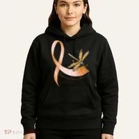 Hippie Dragonfly Peach Ribbon Endometrial Cancer Awareness Hoodie thumb 5
