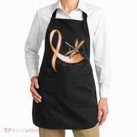 Hippie Dragonfly Peach Ribbon Endometrial Cancer Awareness Apron thumb 2