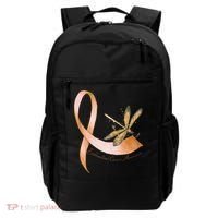 Hippie Dragonfly Peach Ribbon Endometrial Cancer Awareness Backpack thumb 0