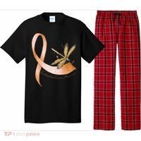 Hippie Dragonfly Peach Ribbon Endometrial Cancer Awareness Pajama Set thumb 0