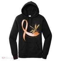Hippie Dragonfly Peach Ribbon Endometrial Cancer Awareness Women's Hoodie thumb 0