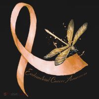 Hippie Dragonfly Peach Ribbon Endometrial Cancer Awareness Mousepad thumb 1