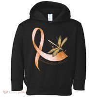 Hippie Dragonfly Peach Ribbon Endometrial Cancer Awareness Toddler Hoodie thumb 0
