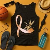 Hippie Dragonfly Peach Ribbon Endometrial Cancer Awareness Tank Top thumb 4