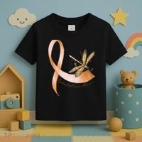 Hippie Dragonfly Peach Ribbon Endometrial Cancer Awareness Toddler T-Shirt thumb 3