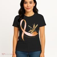 Hippie Dragonfly Peach Ribbon Endometrial Cancer Awareness Women's T-Shirt thumb 4