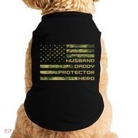 Husband Daddy Protector Hero Camouflage Usa Flag Doggie Tank thumb 0