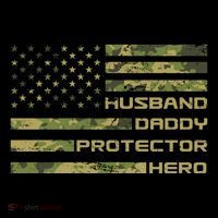 Husband Daddy Protector Hero Camouflage Usa Flag Doggie Tank thumb 4