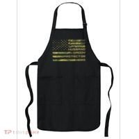 Husband Daddy Protector Hero Camouflage Usa Flag Apron thumb 0