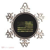 Husband Daddy Protector Hero Camouflage Usa Flag Ornament thumb 0