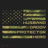 Husband Daddy Protector Hero Camouflage Usa Flag Hat thumb 2