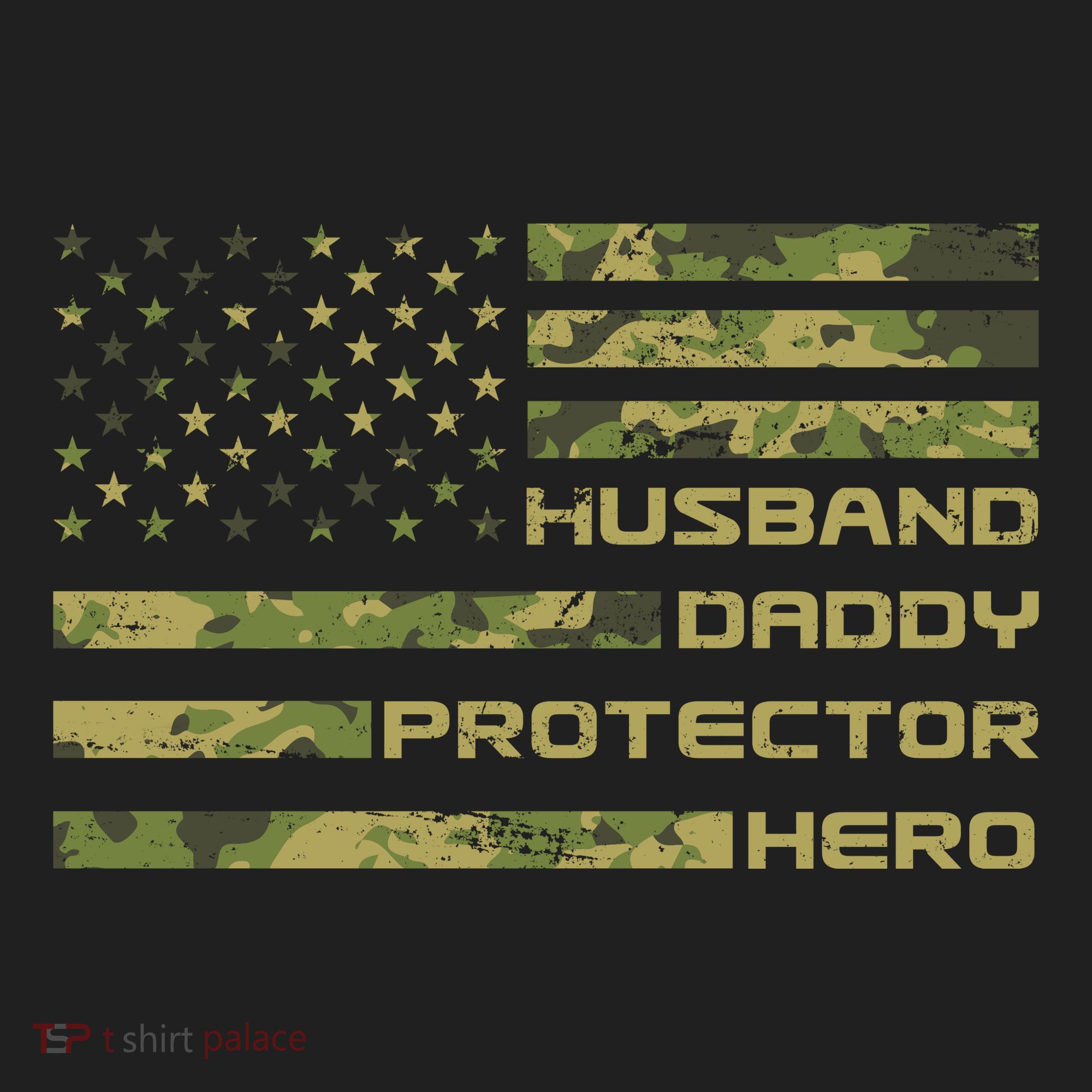 Husband Daddy Protector Hero Camouflage Usa Flag Hat