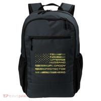 Husband Daddy Protector Hero Camouflage Usa Flag Backpack thumb 0