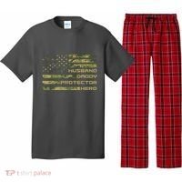 Husband Daddy Protector Hero Camouflage Usa Flag Pajama Set thumb 0