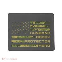 Husband Daddy Protector Hero Camouflage Usa Flag Mousepad thumb 0